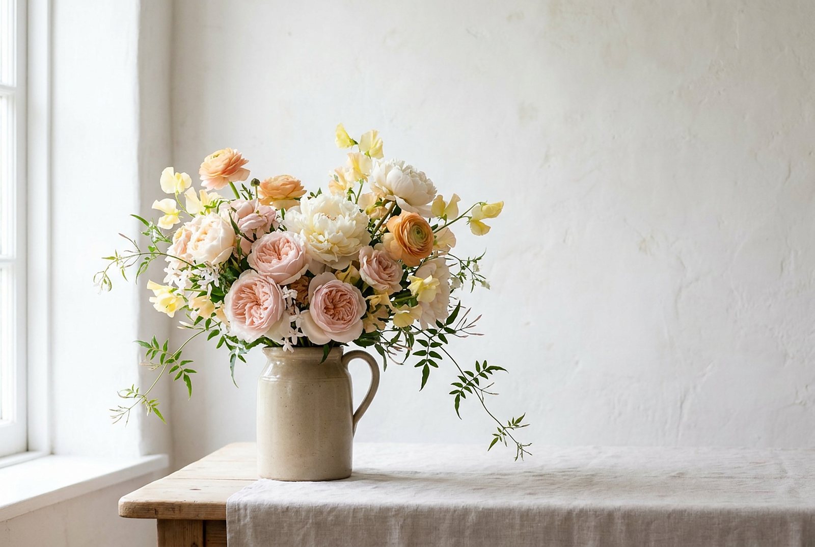 Blush and apricot garden bouquet